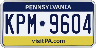 PA license plate KPM9604