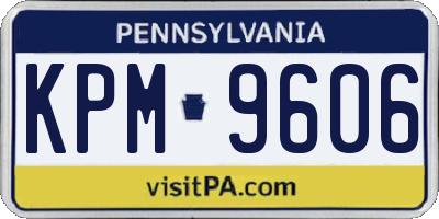 PA license plate KPM9606