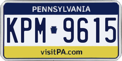 PA license plate KPM9615