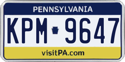 PA license plate KPM9647