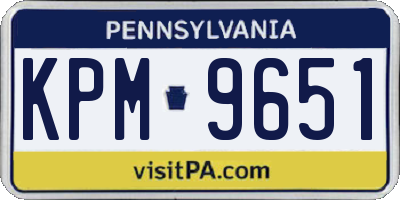 PA license plate KPM9651