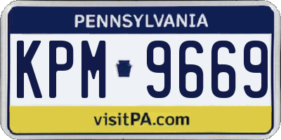 PA license plate KPM9669
