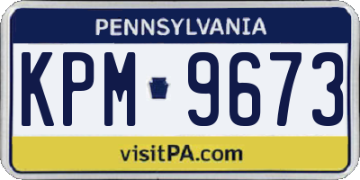 PA license plate KPM9673