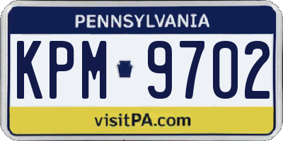 PA license plate KPM9702