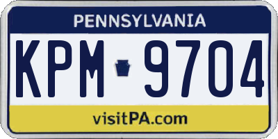 PA license plate KPM9704
