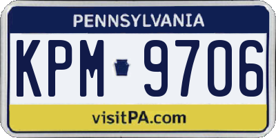 PA license plate KPM9706