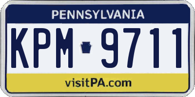 PA license plate KPM9711