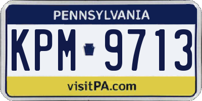PA license plate KPM9713