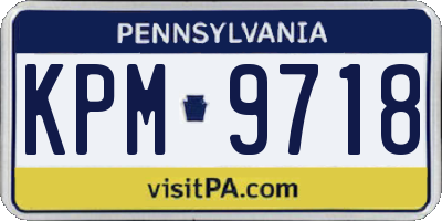 PA license plate KPM9718