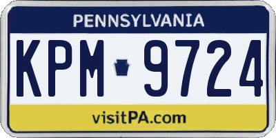 PA license plate KPM9724