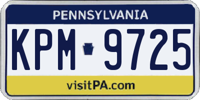 PA license plate KPM9725