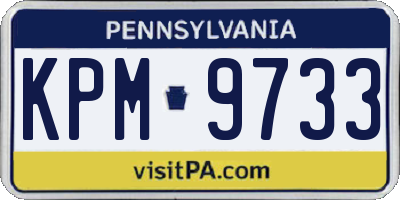 PA license plate KPM9733