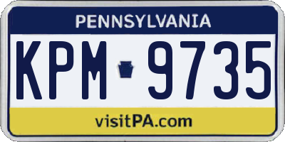 PA license plate KPM9735
