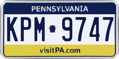 PA license plate KPM9747