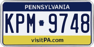 PA license plate KPM9748