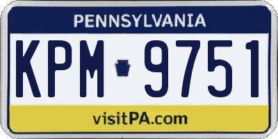 PA license plate KPM9751