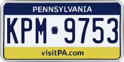 PA license plate KPM9753