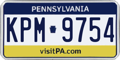 PA license plate KPM9754