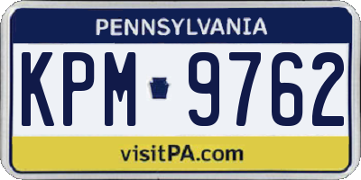 PA license plate KPM9762