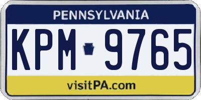 PA license plate KPM9765