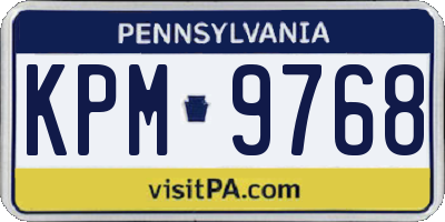 PA license plate KPM9768