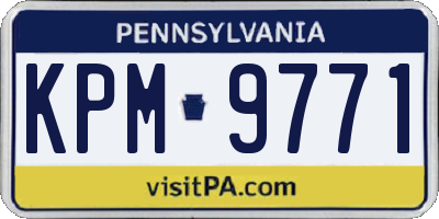 PA license plate KPM9771