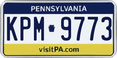PA license plate KPM9773