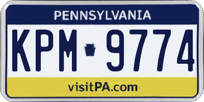 PA license plate KPM9774