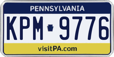 PA license plate KPM9776