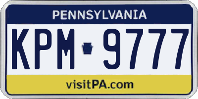 PA license plate KPM9777