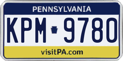 PA license plate KPM9780