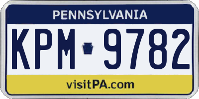 PA license plate KPM9782