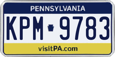 PA license plate KPM9783