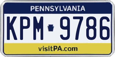 PA license plate KPM9786