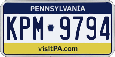 PA license plate KPM9794
