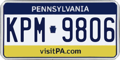 PA license plate KPM9806