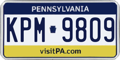 PA license plate KPM9809