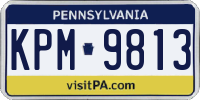 PA license plate KPM9813
