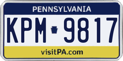 PA license plate KPM9817