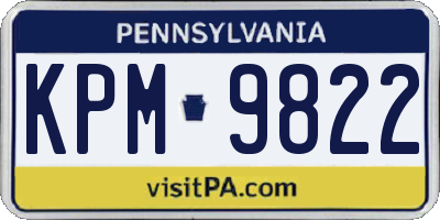 PA license plate KPM9822