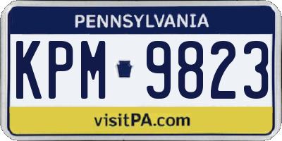 PA license plate KPM9823