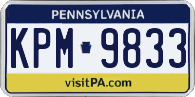 PA license plate KPM9833