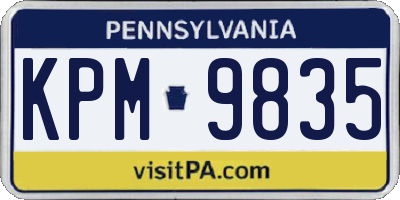 PA license plate KPM9835