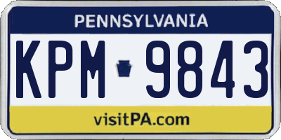 PA license plate KPM9843