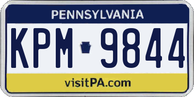 PA license plate KPM9844