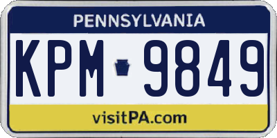 PA license plate KPM9849