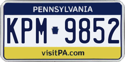 PA license plate KPM9852