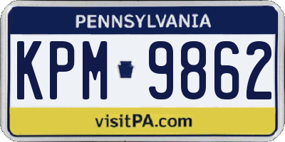 PA license plate KPM9862