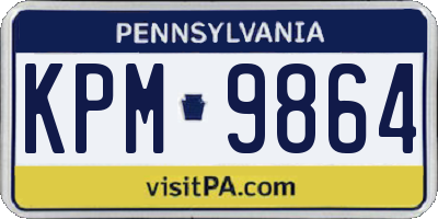 PA license plate KPM9864