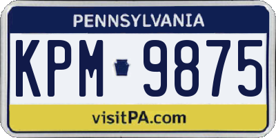 PA license plate KPM9875